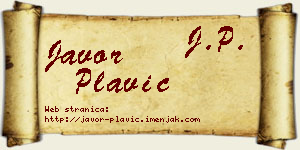 Javor Plavić vizit kartica